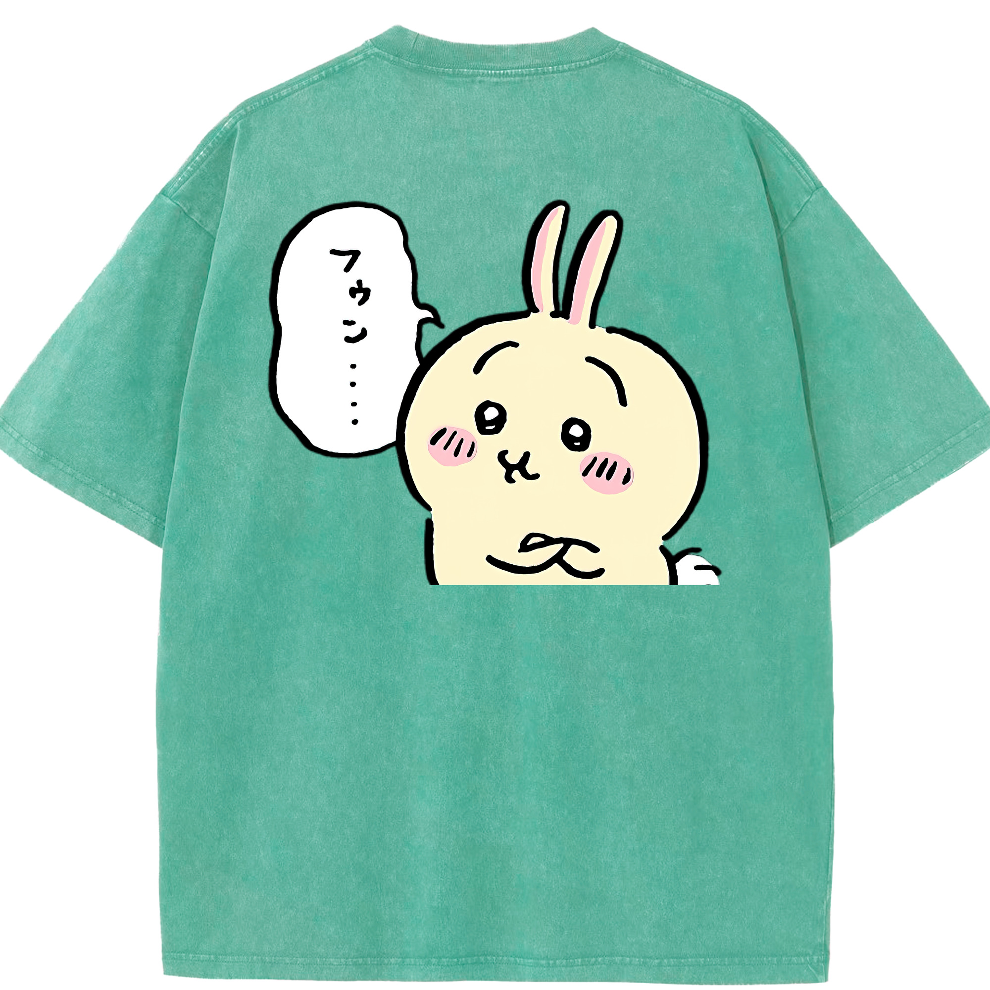 （画像用） ちいかわ うさぎ Chii-kawa usagi 綿100% ヴィンテージ風 半袖Tシャツ（背面プリント）